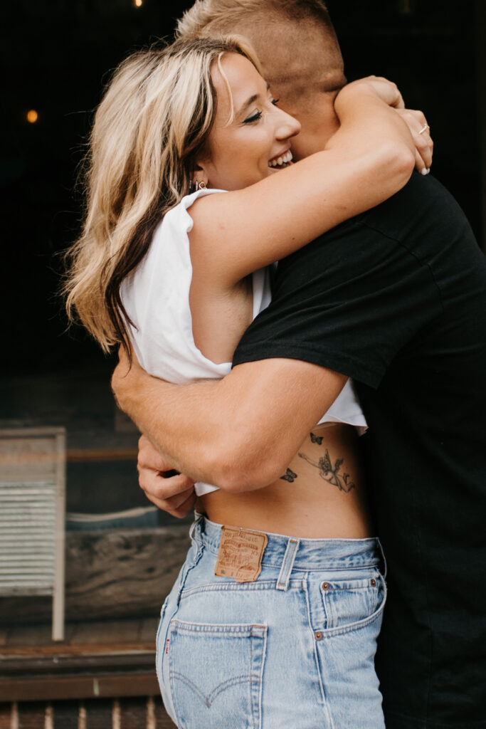 Ice cream date engagement session in Tryon, NC