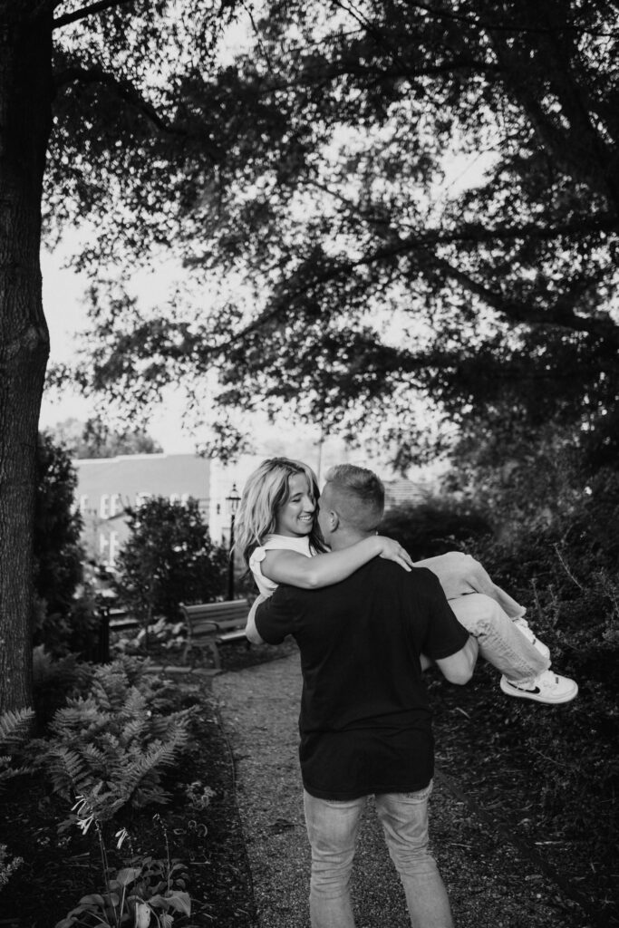 Ice cream date engagement session in Tryon, NC