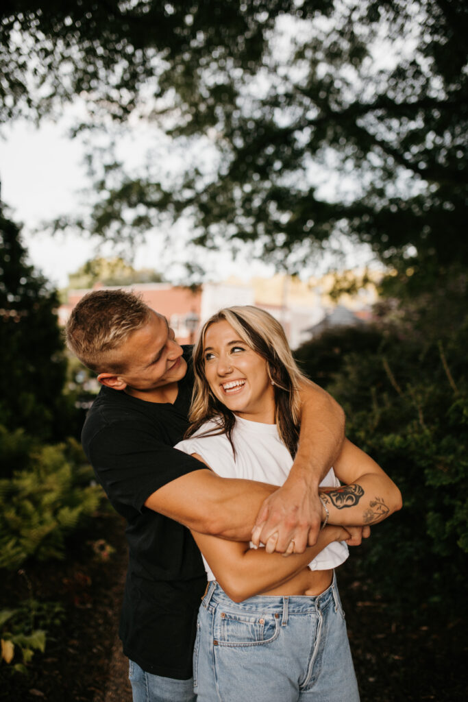 Ice cream date engagement session in Tryon, NC