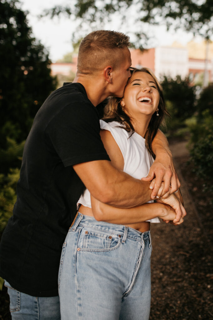 Ice cream date engagement session in Tryon, NC