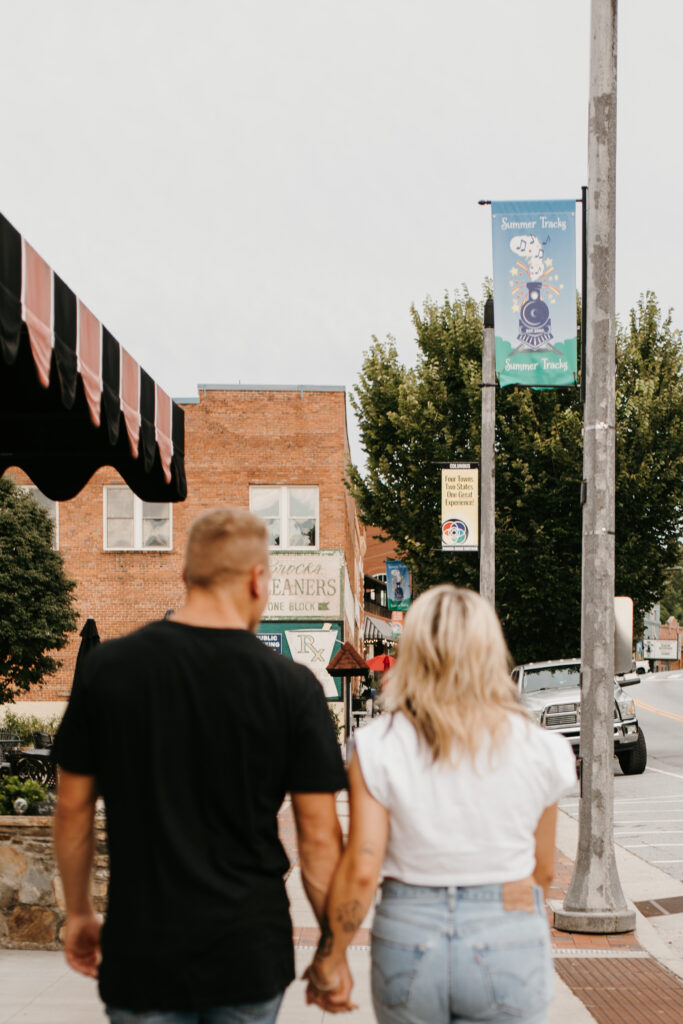 Ice cream date engagement session in Tryon, NC