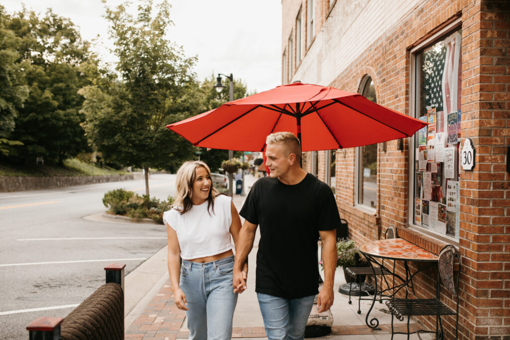 Ice cream date engagement session in Tryon, NC