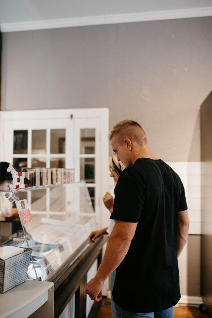 Ice cream date engagement session in Tryon, NC