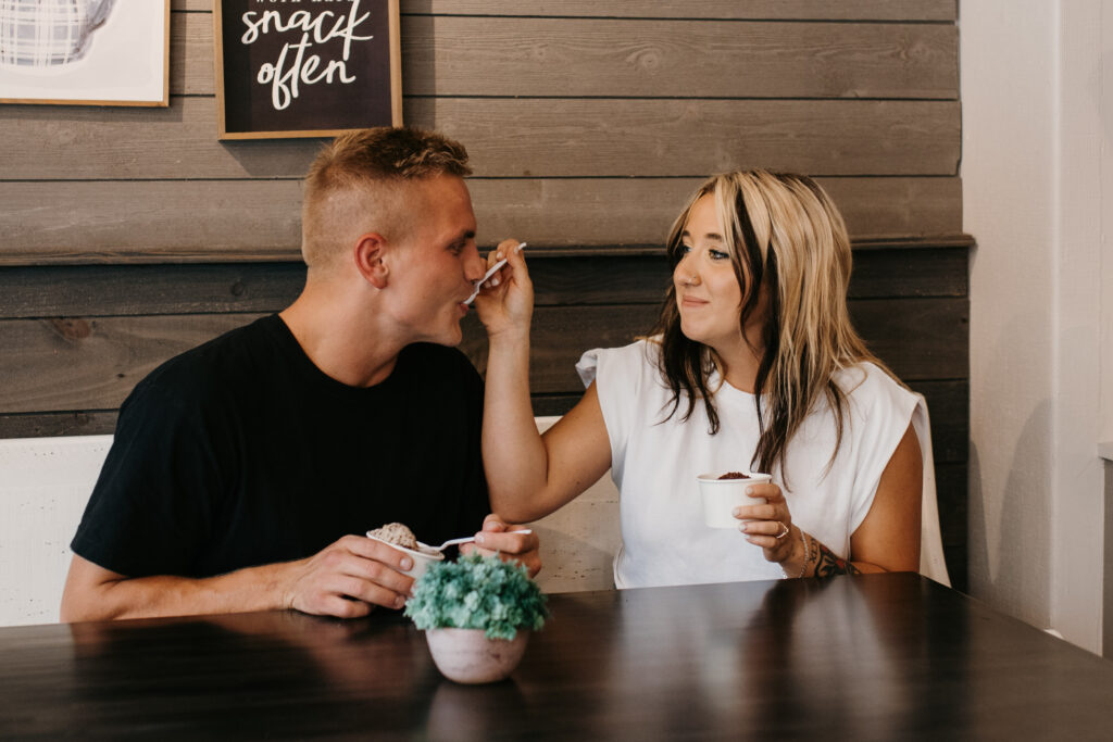 Ice cream date engagement session in Tryon, NC