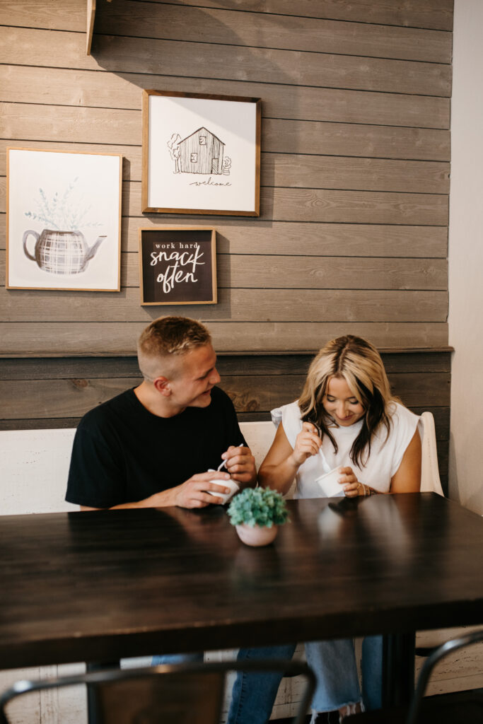 Ice cream date engagement session in Tryon, NC