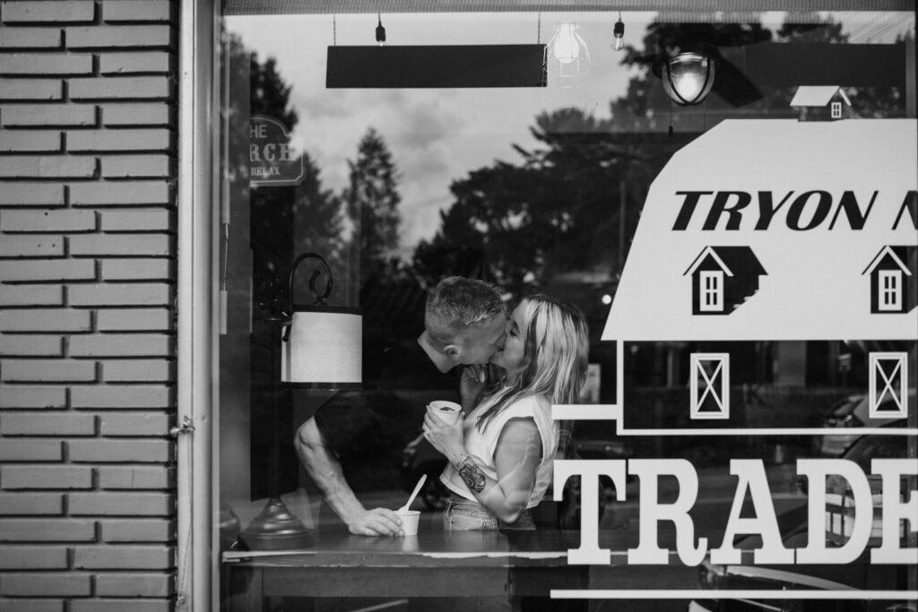 Ice cream date engagement session in Tryon, NC