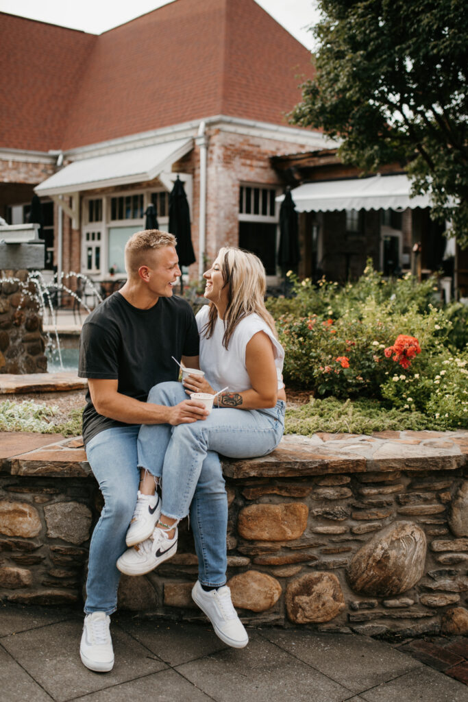 Ice cream date engagement session in Tryon, NC