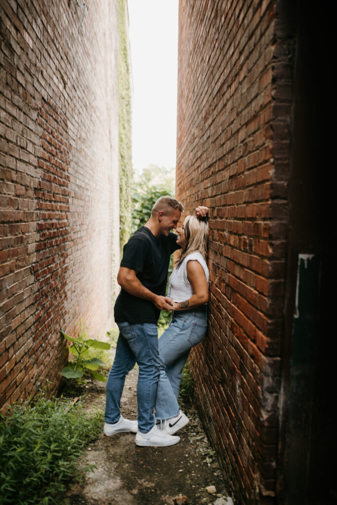 Ice cream date engagement session in Tryon, NC