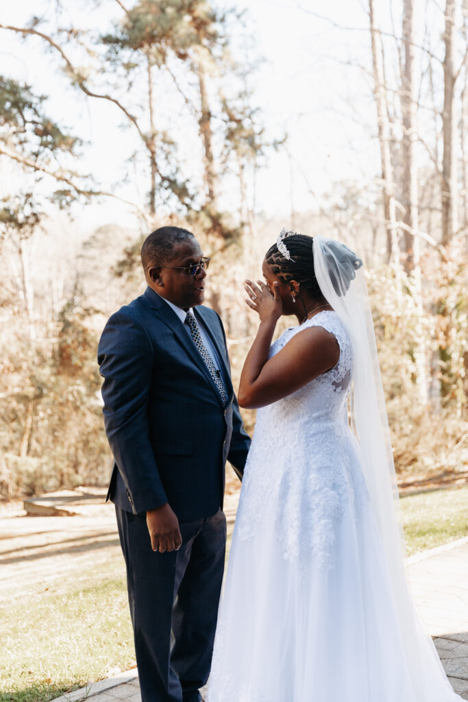 bride's first look with her father