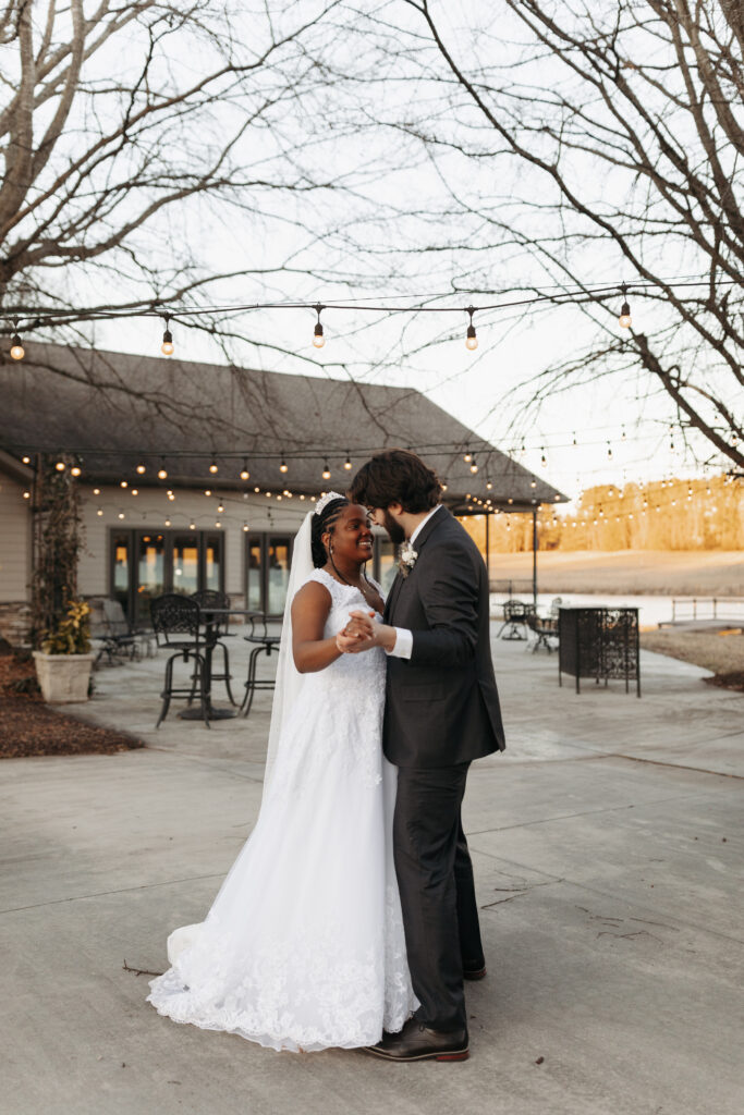 bride and groom at the Oaks Wedding Venue