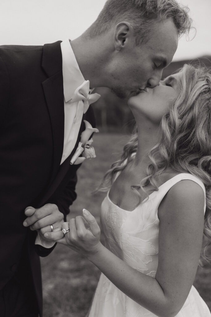Bride and groom during their fall wedding at Milliken Manor in Southern New Hampshire.